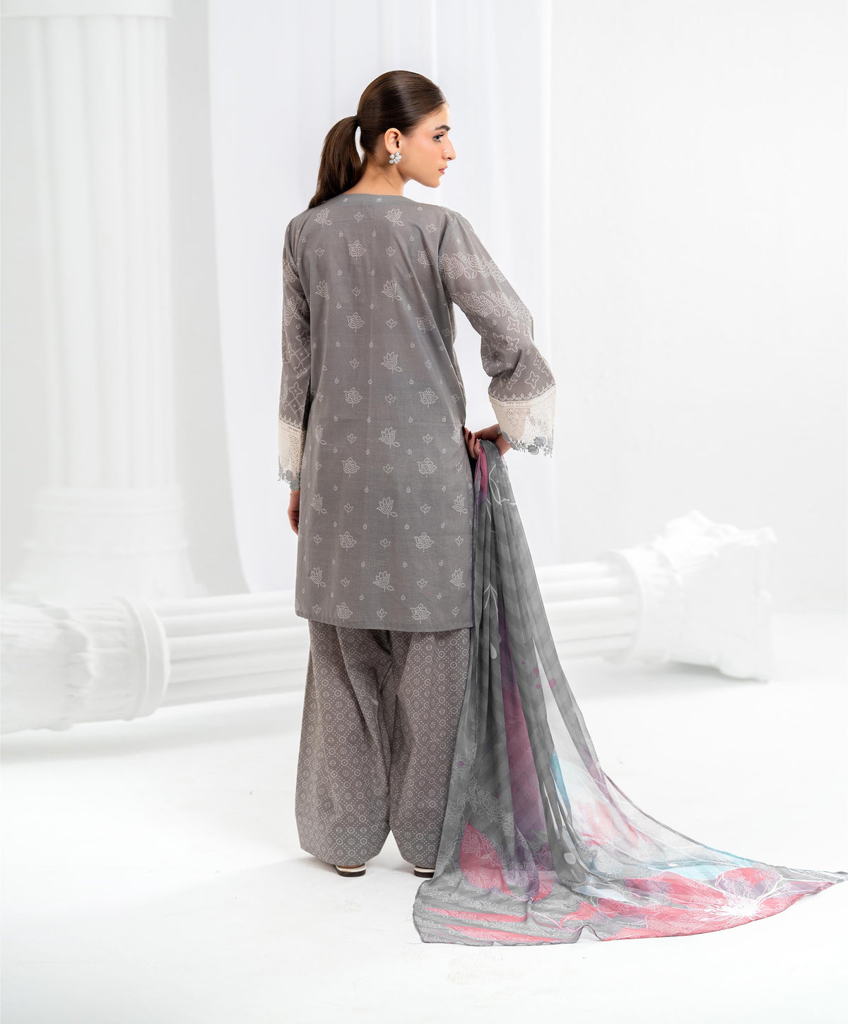 KEP-3P-004 GRAY-LAWN STITCHED 3PC
