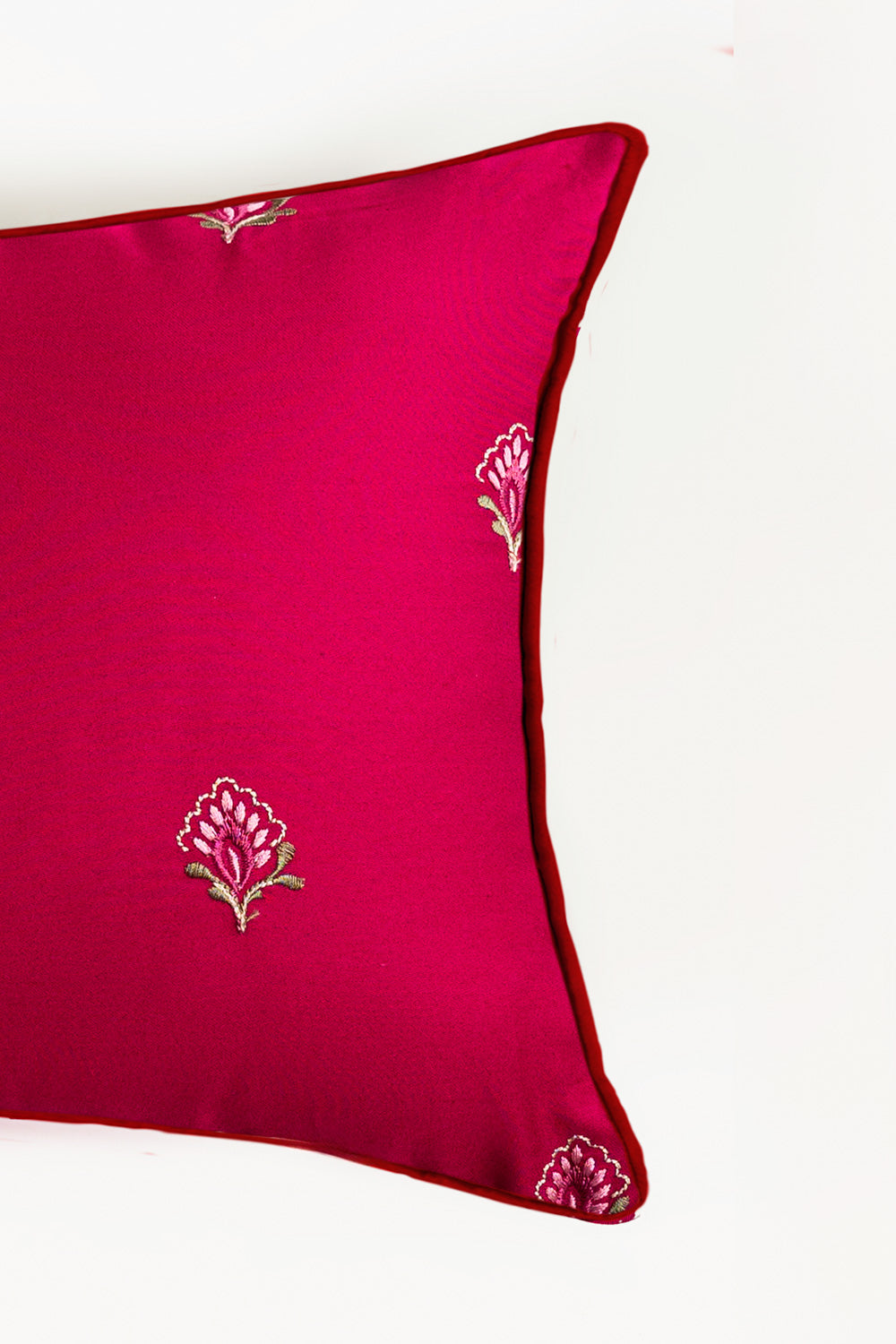 Ruby Gold Embroidered Deck Cushion Cover