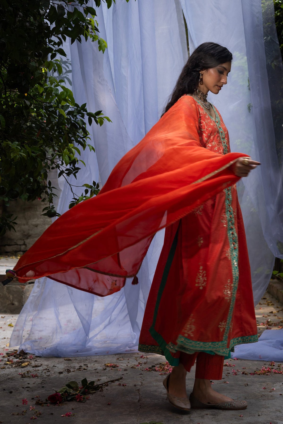 Golden-Hour Embroidered Ensemble