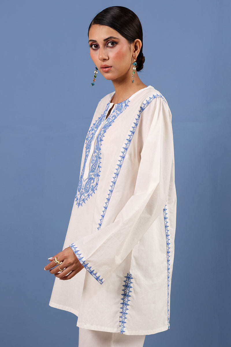 Azure Embroidered Kurti