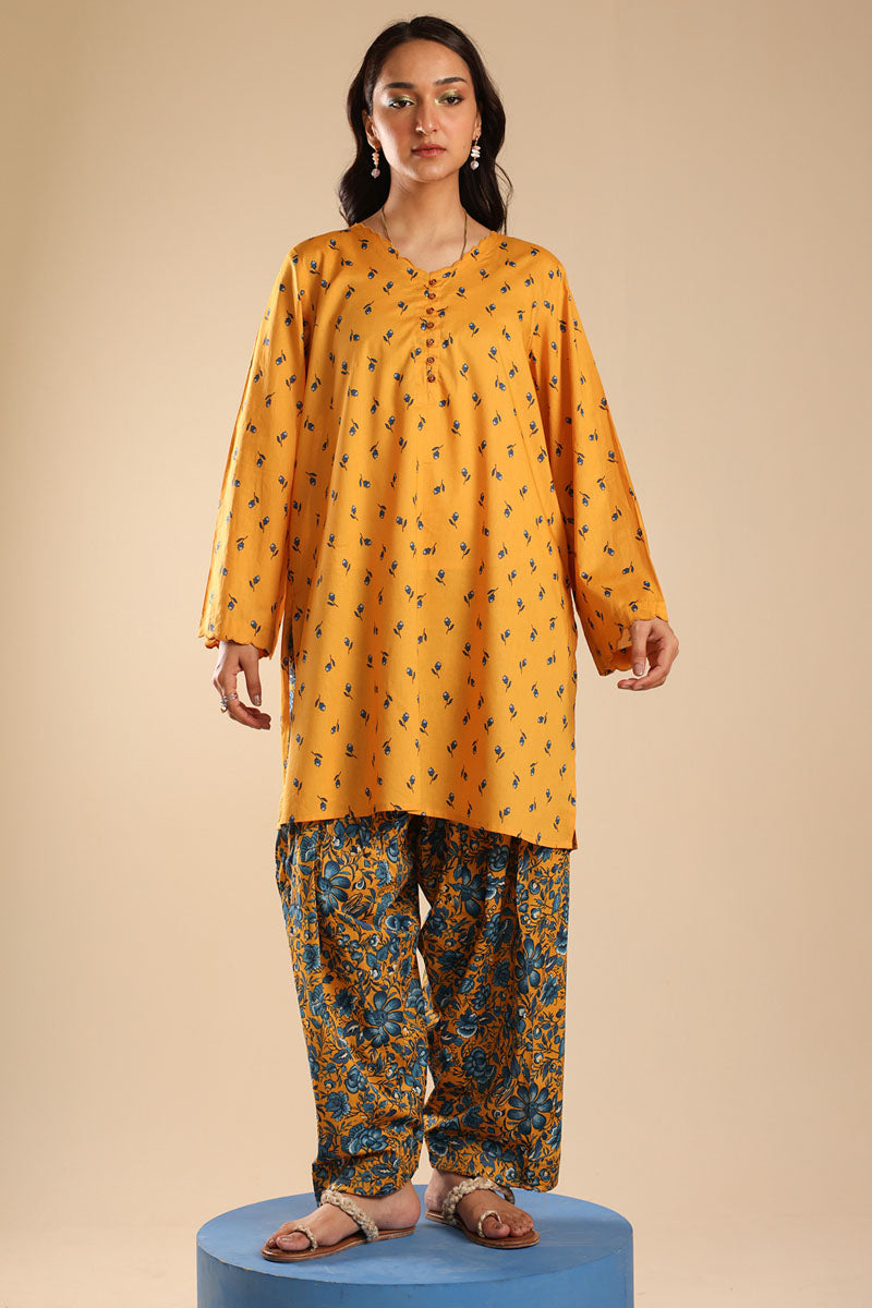 Indigo Petals Printed Set