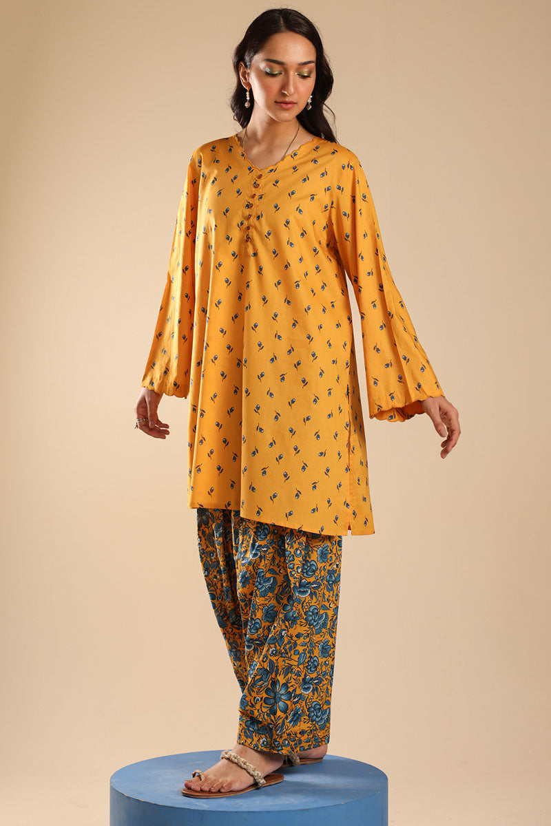Indigo Petals Printed Set