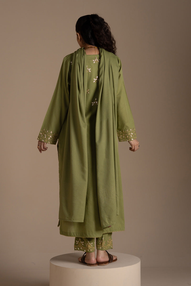 Embroidered Phool Gota Suit