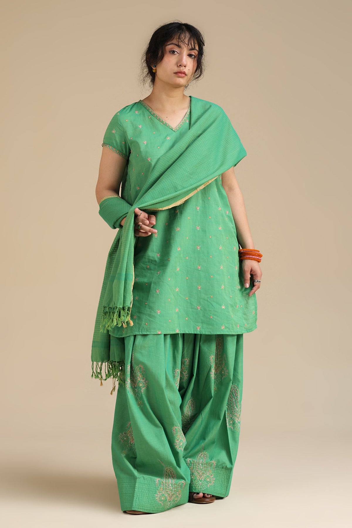 Gulnar Embroidered 3-Piece Suit