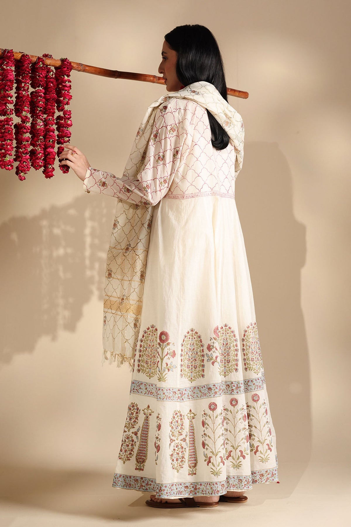 Block-Printed Anarkali Set