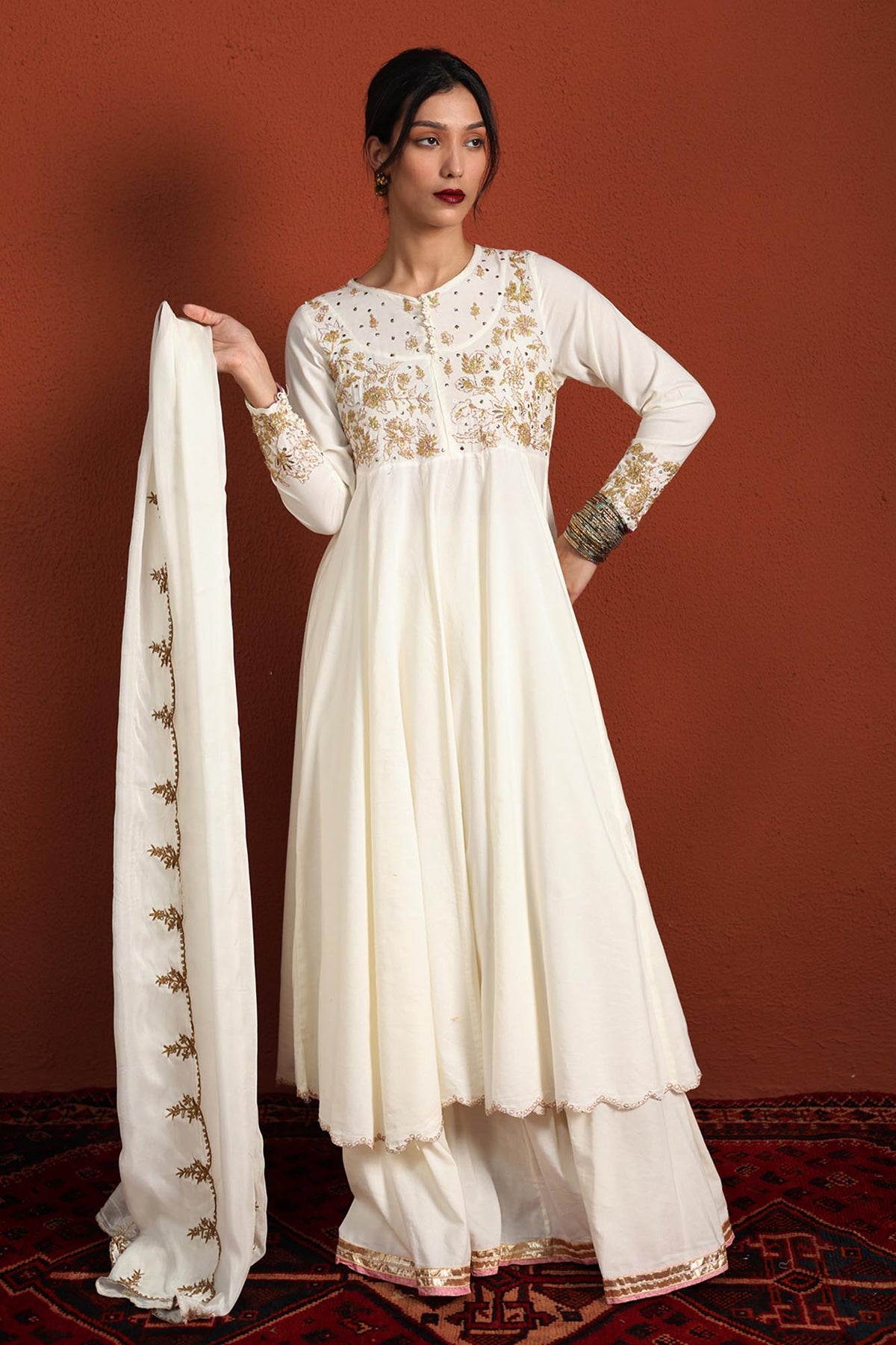 Embroidered Anarkali Ensemble