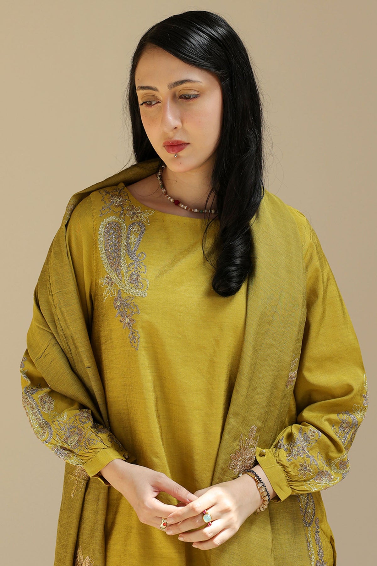Embroidered Mehr Ensemble