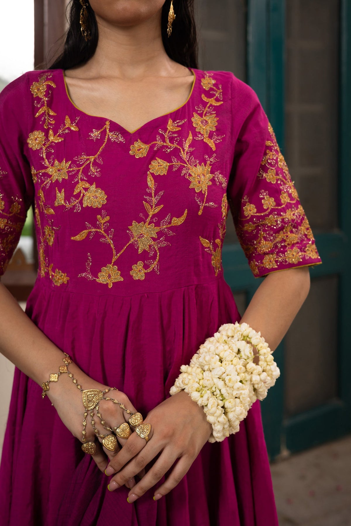 Embroidered Rosette Kalidaar Ensemble