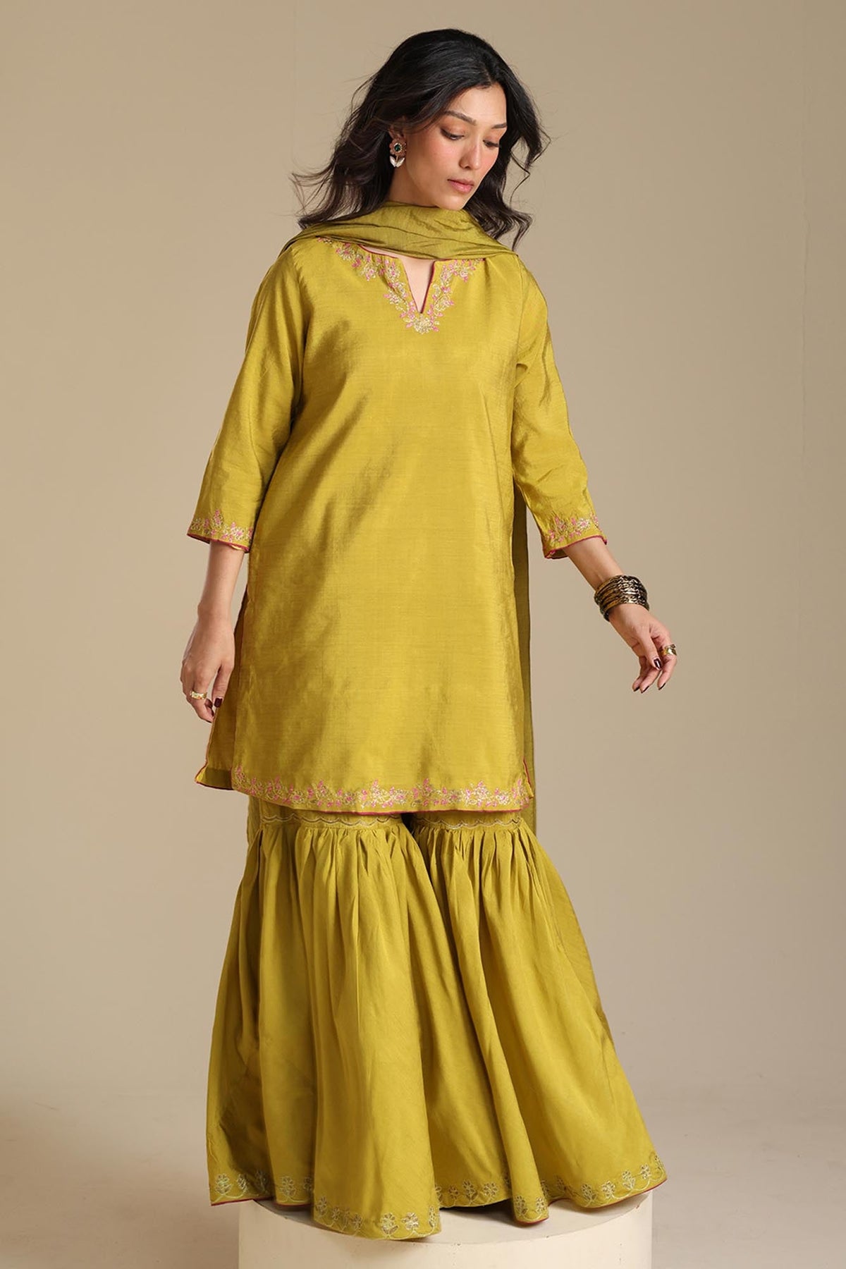 Serene Embroidered Gharara Ensemble