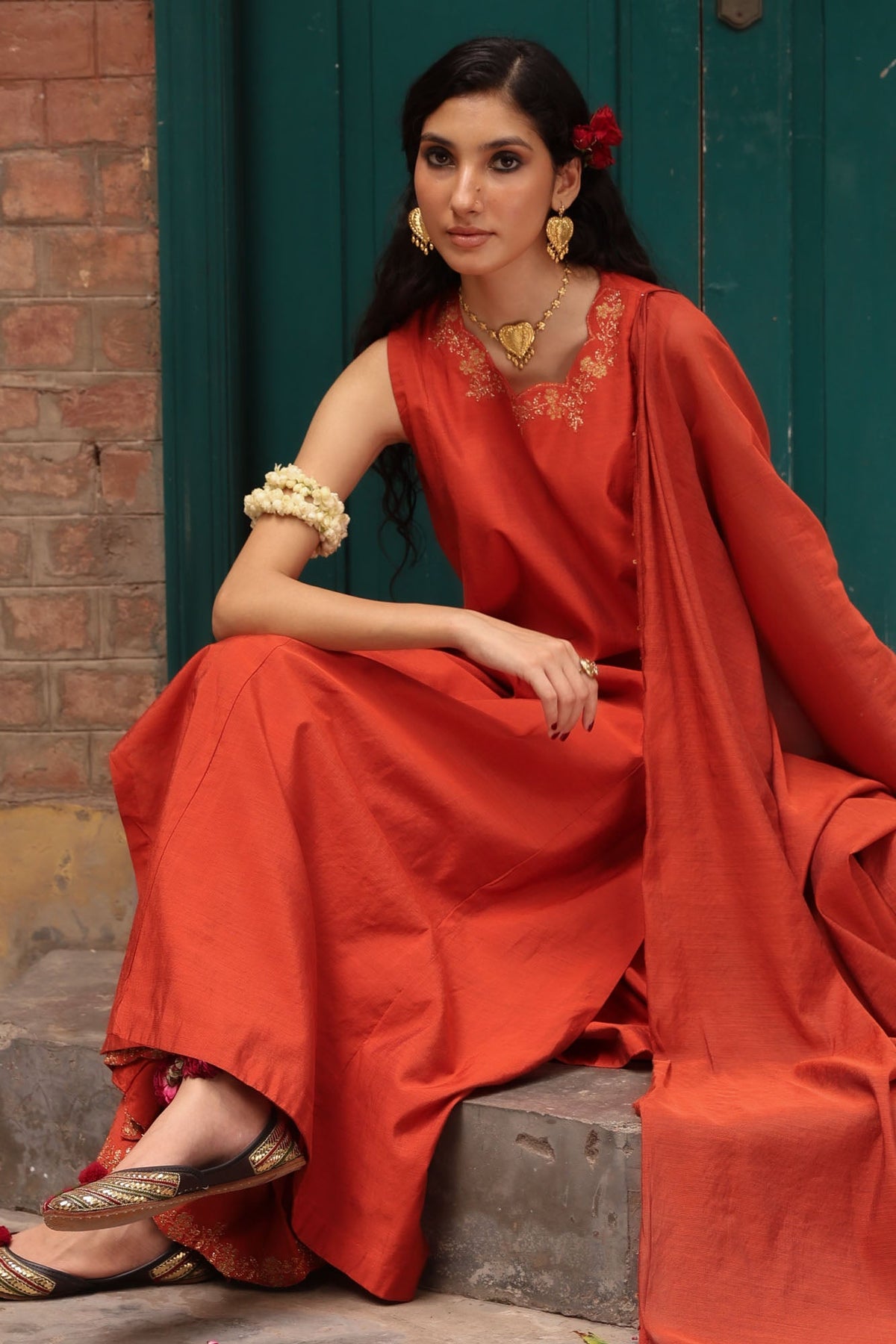 Burnt Rose Flared Ensemble