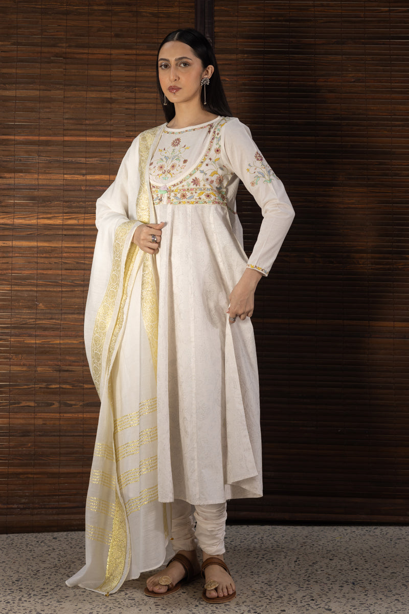 Hand-Embroidered 3-Piece Anarkali Set