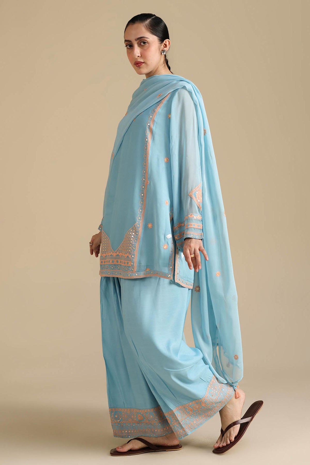 Sheesh Embroidered Farshi Set