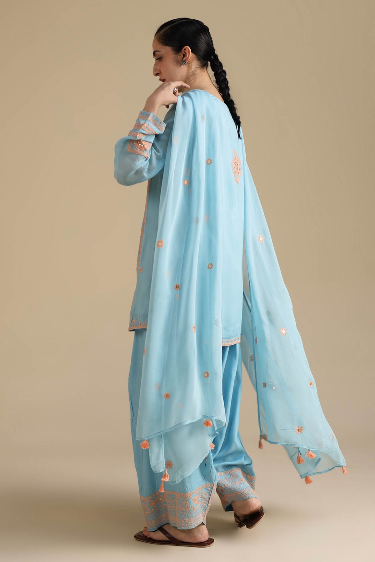 Sheesh Embroidered Farshi Set
