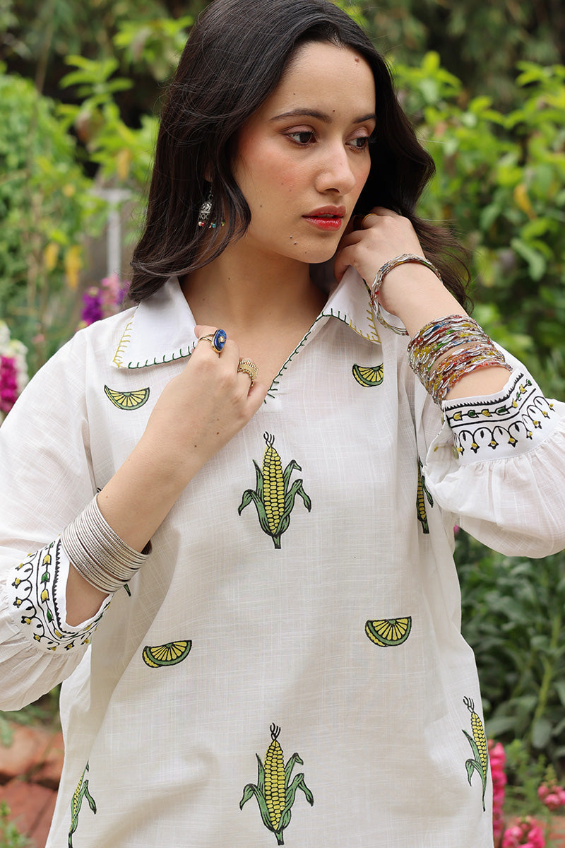 Hand-Block Printed Corn Set