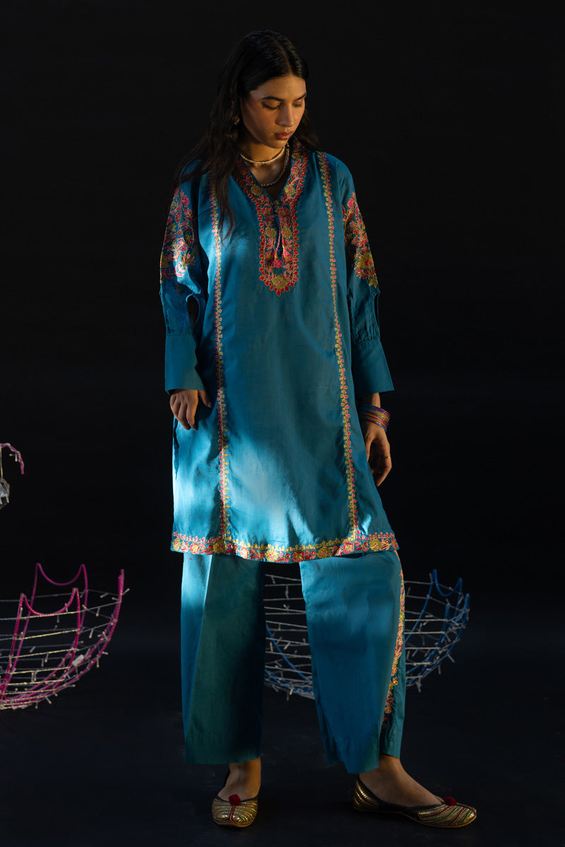 Embroidered Mehr Set