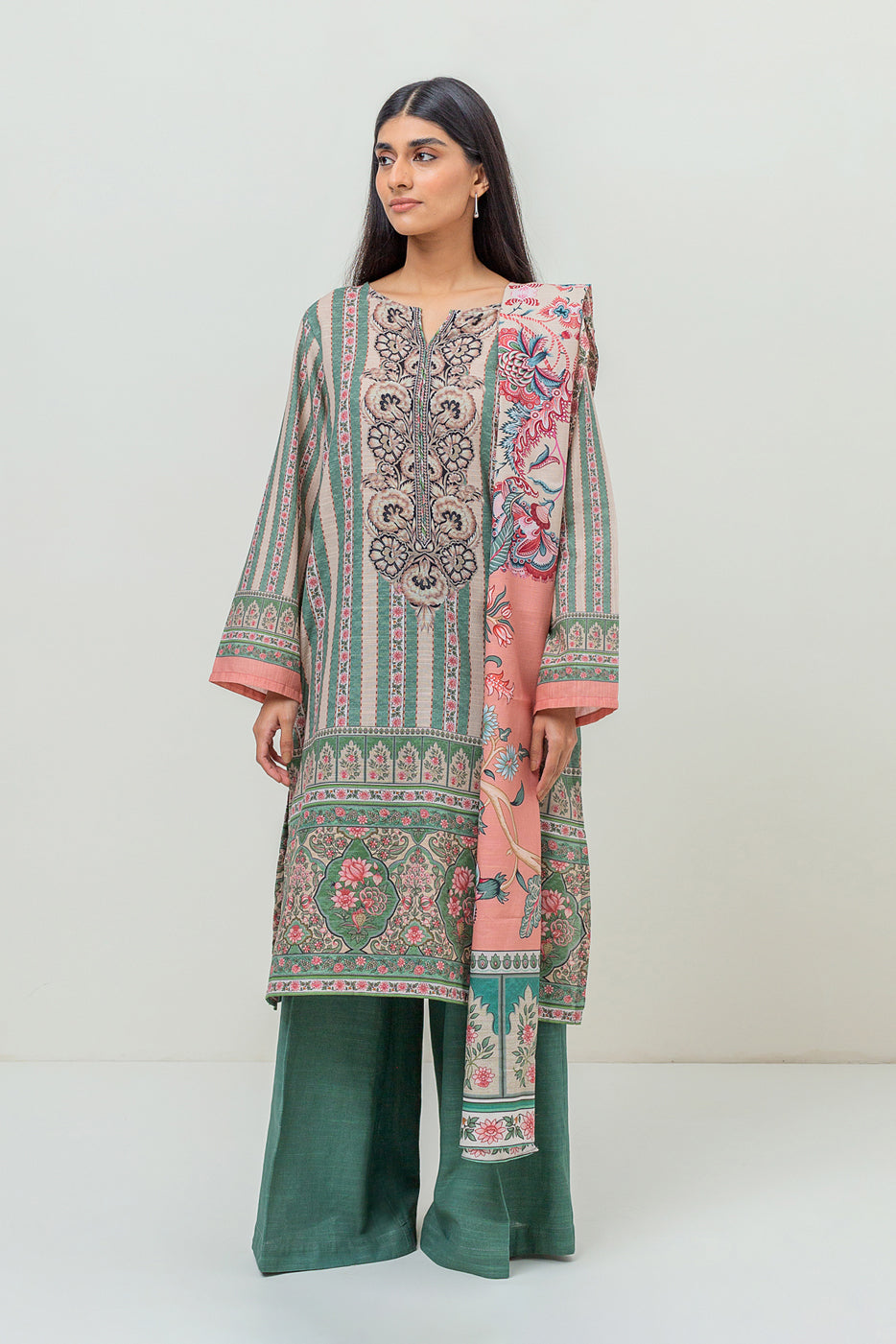 2 Piece Printed Khaddar Suit-Lineage Leaf (Unstitched)