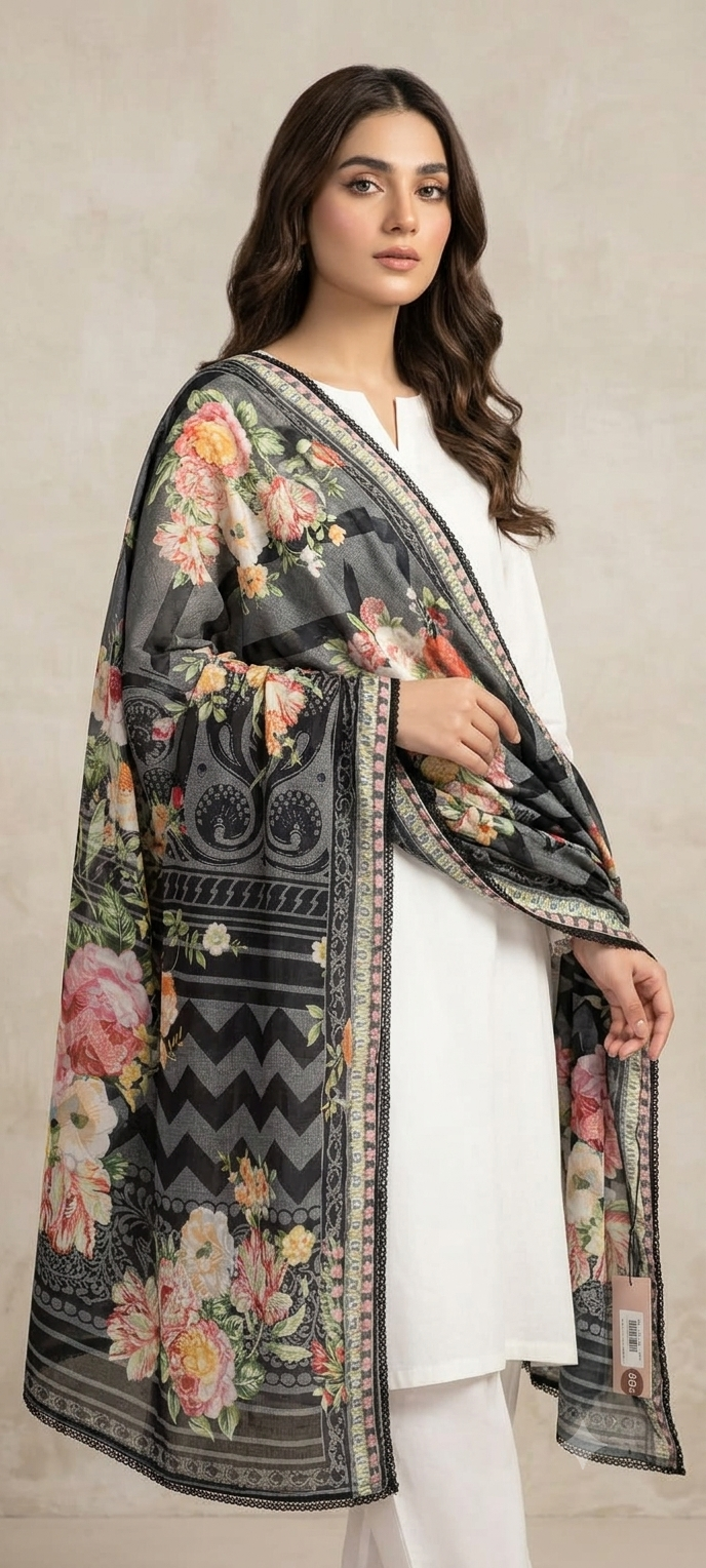 Stitched Printed Dupatta