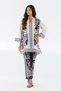 Stitched Printed Slub Shirt+ Culotte