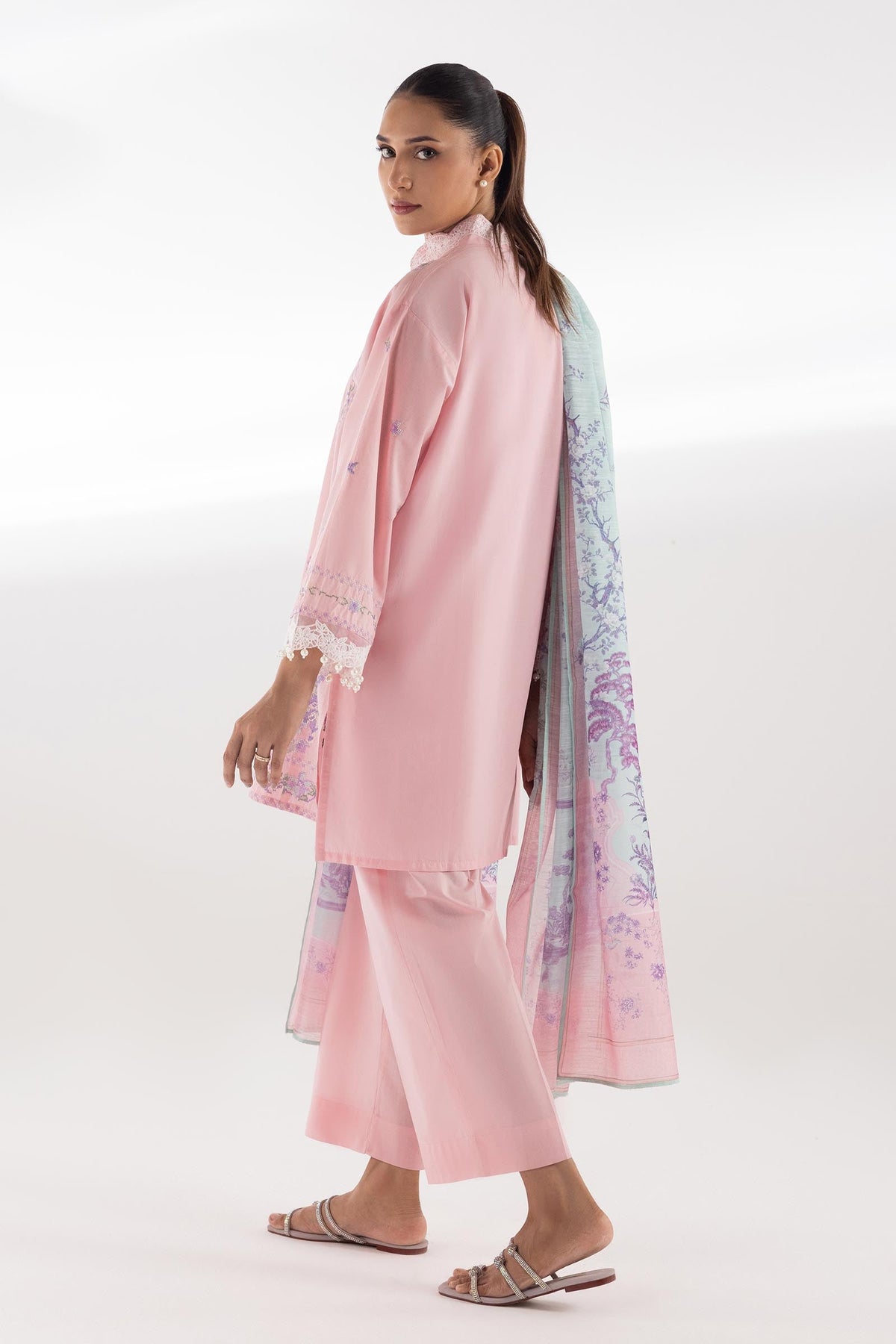 Stitched Embroidered Muzlin Lawn Suit