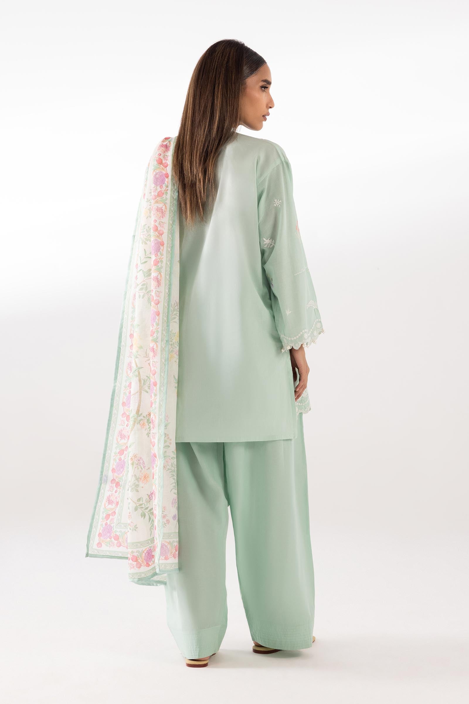Stitched Embroidered Muzlin Lawn Suit