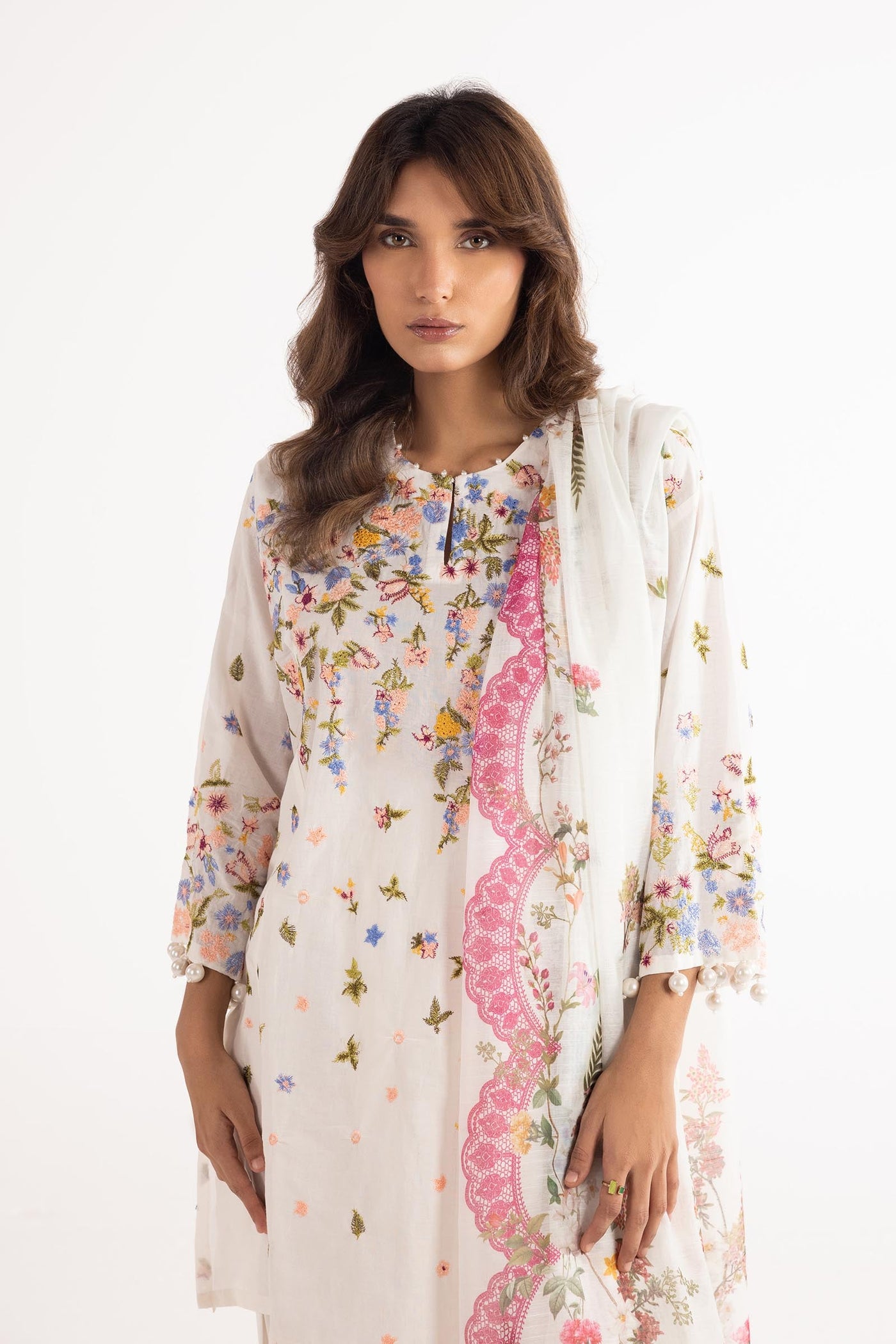 Stitched Embroidered Muzlin Lawn Suit
