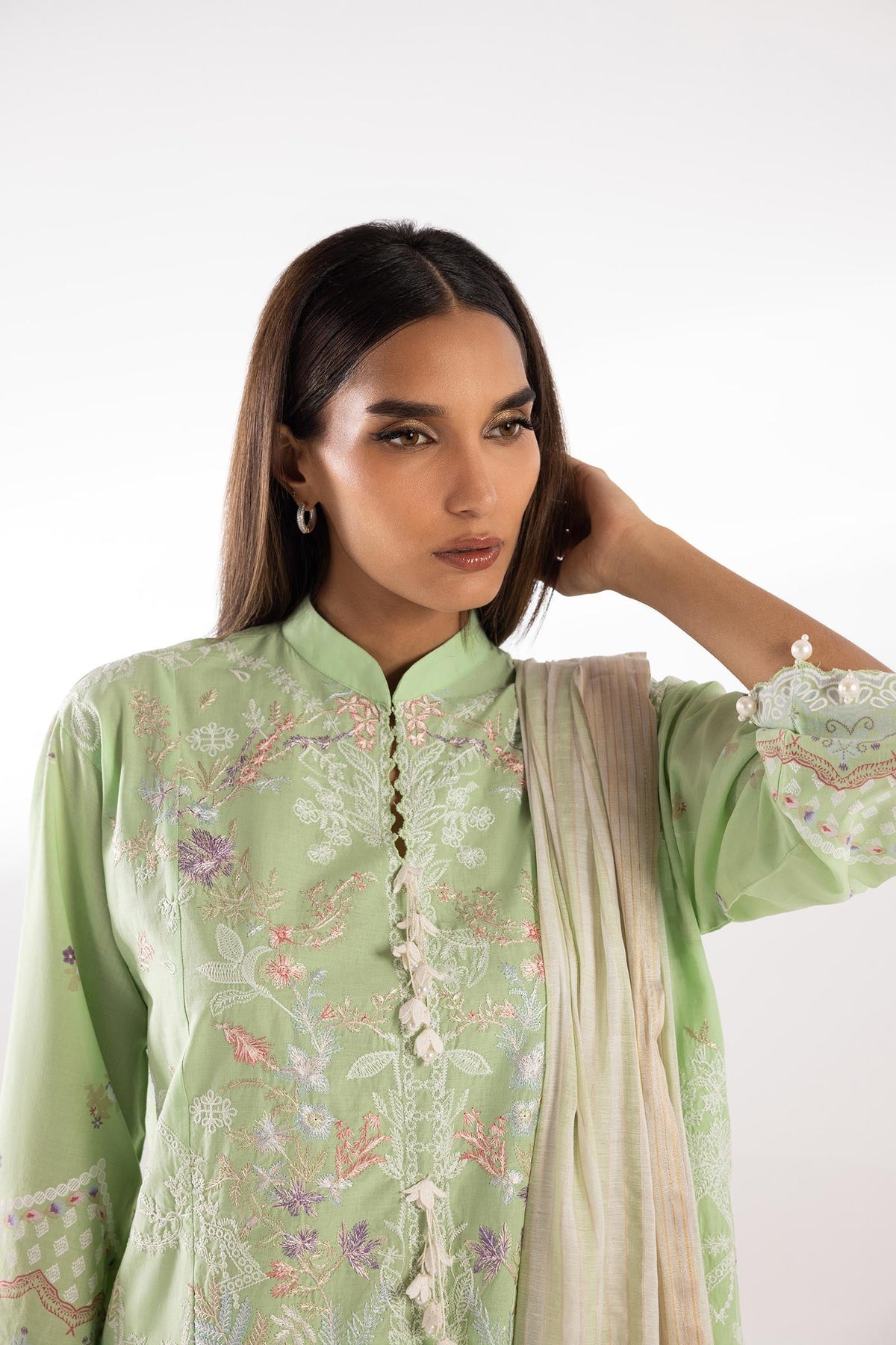 Stitched Embroidered Muzlin Lawn Suit