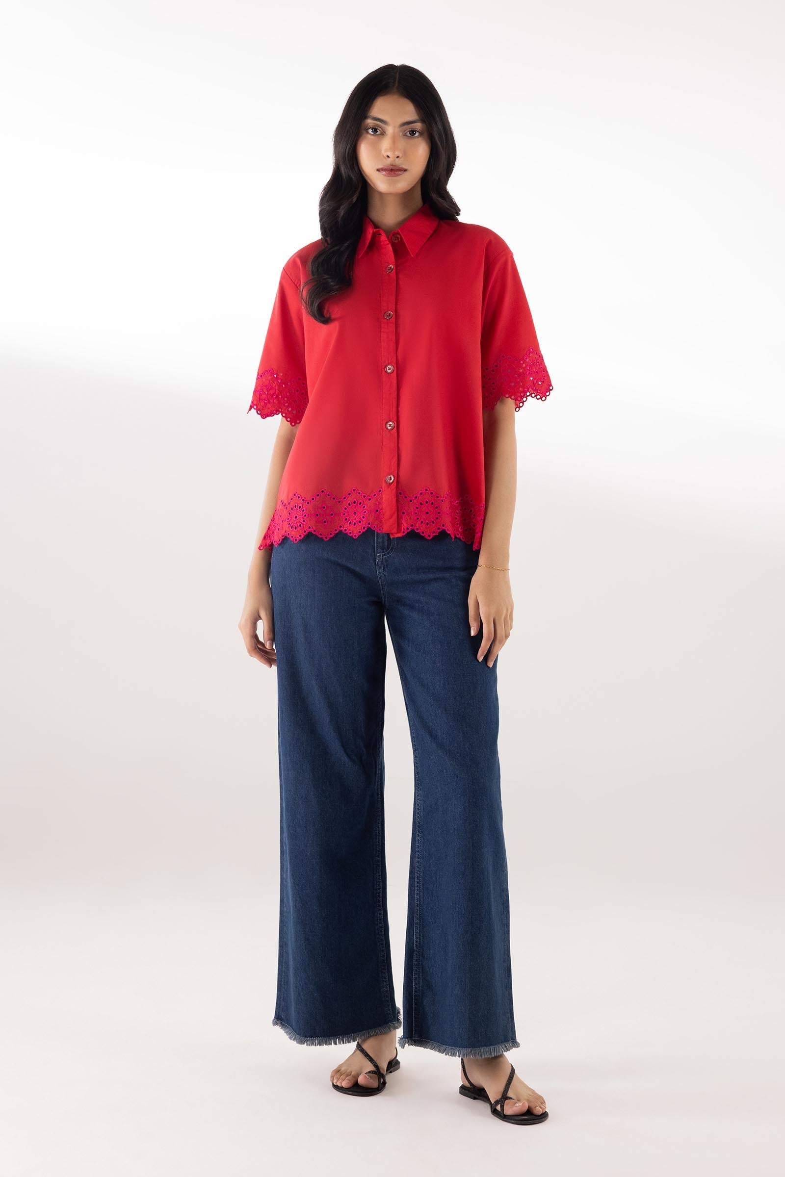 Embroidered Slub Shirt