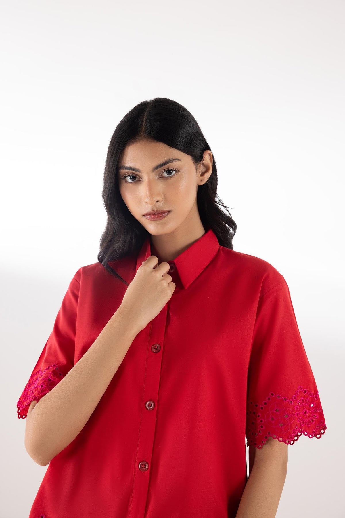 Embroidered Slub Shirt