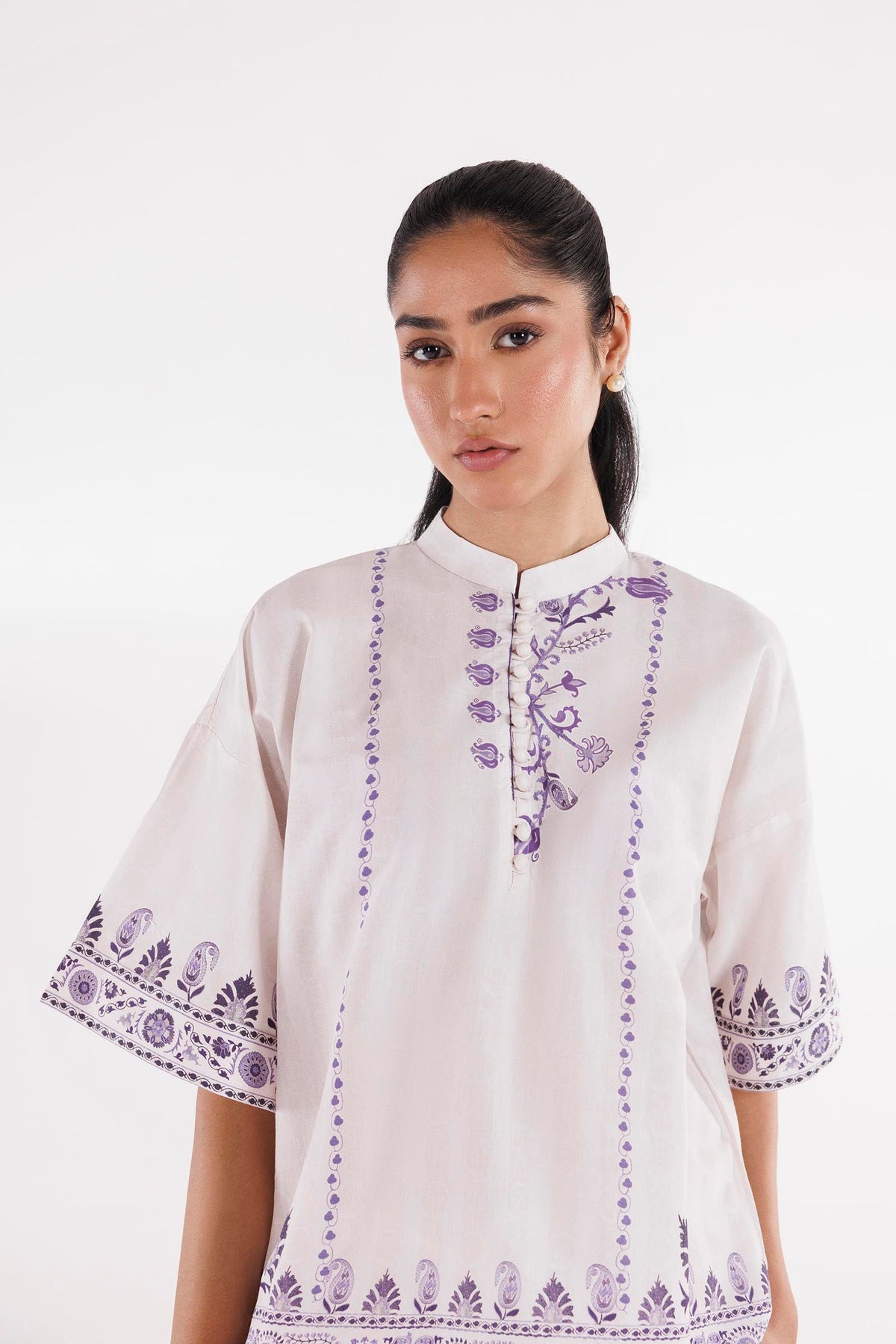 Stitched Printed Slub Shirt