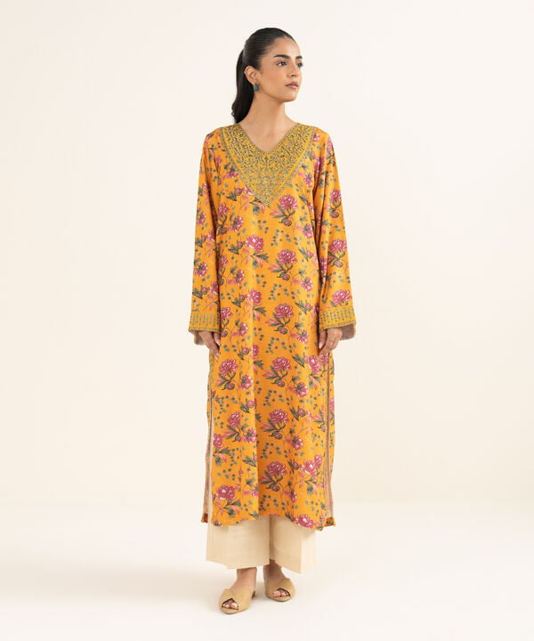 Embroidered Arabic Khaddar Shirt