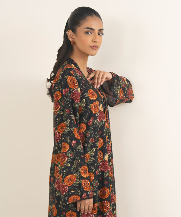 Printed Arabic Khaddar Shirt