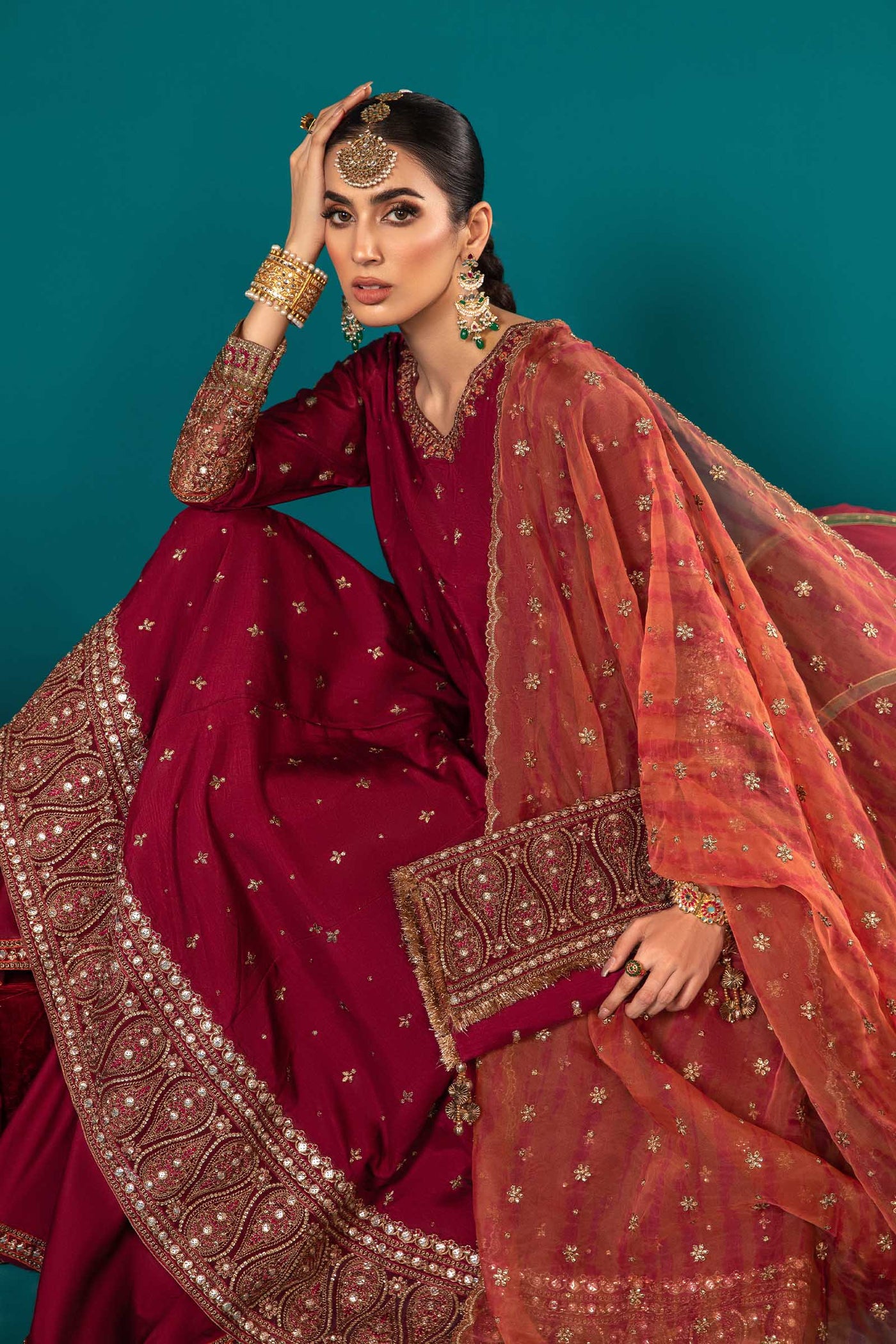 3 Piece Embroidered Suit