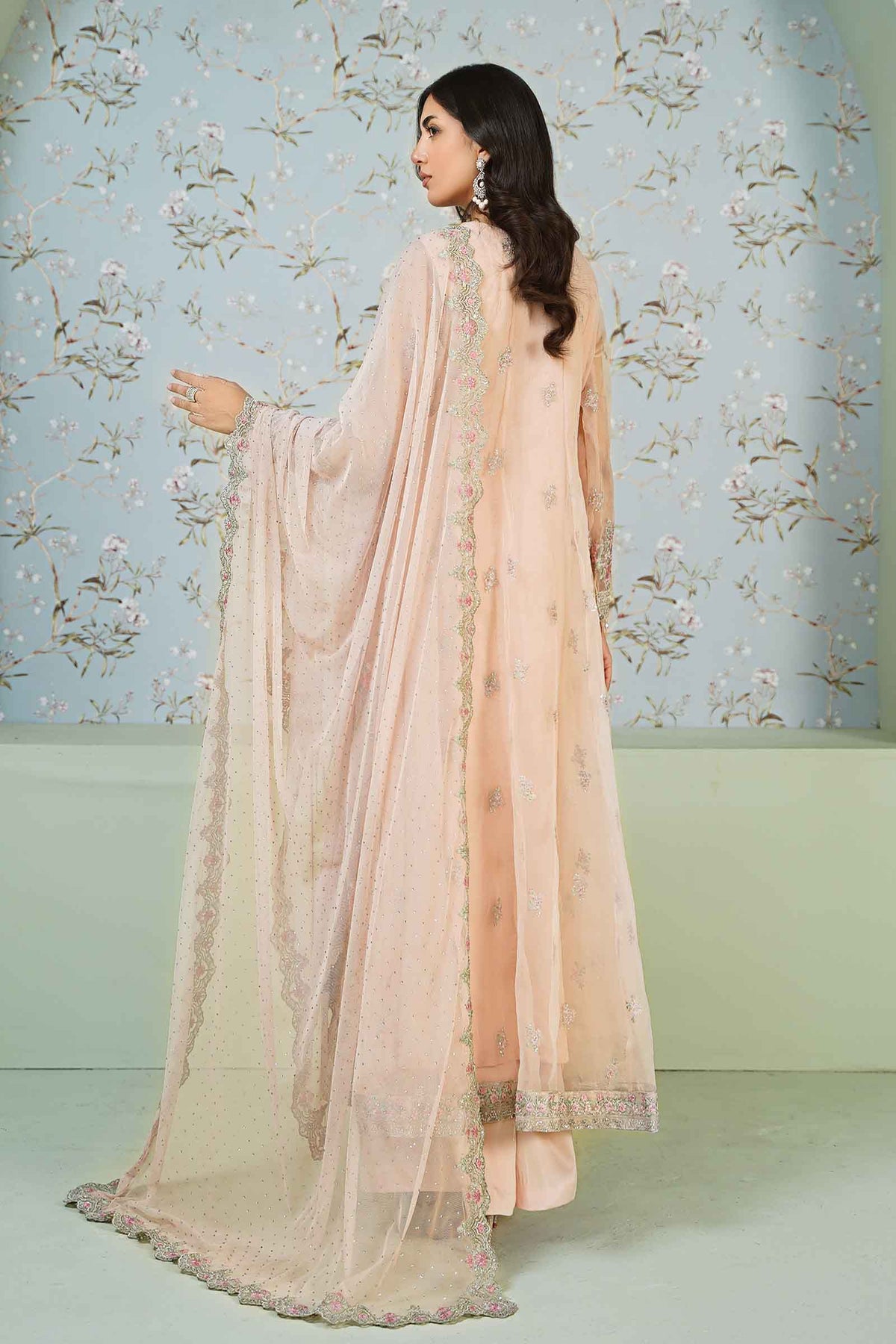 3 Piece Embroidered Organza Suit