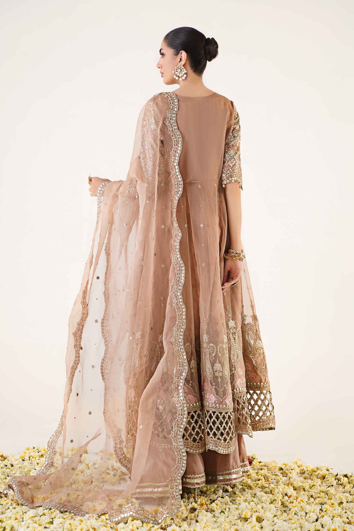 3 Piece Embroidered Organza Suit