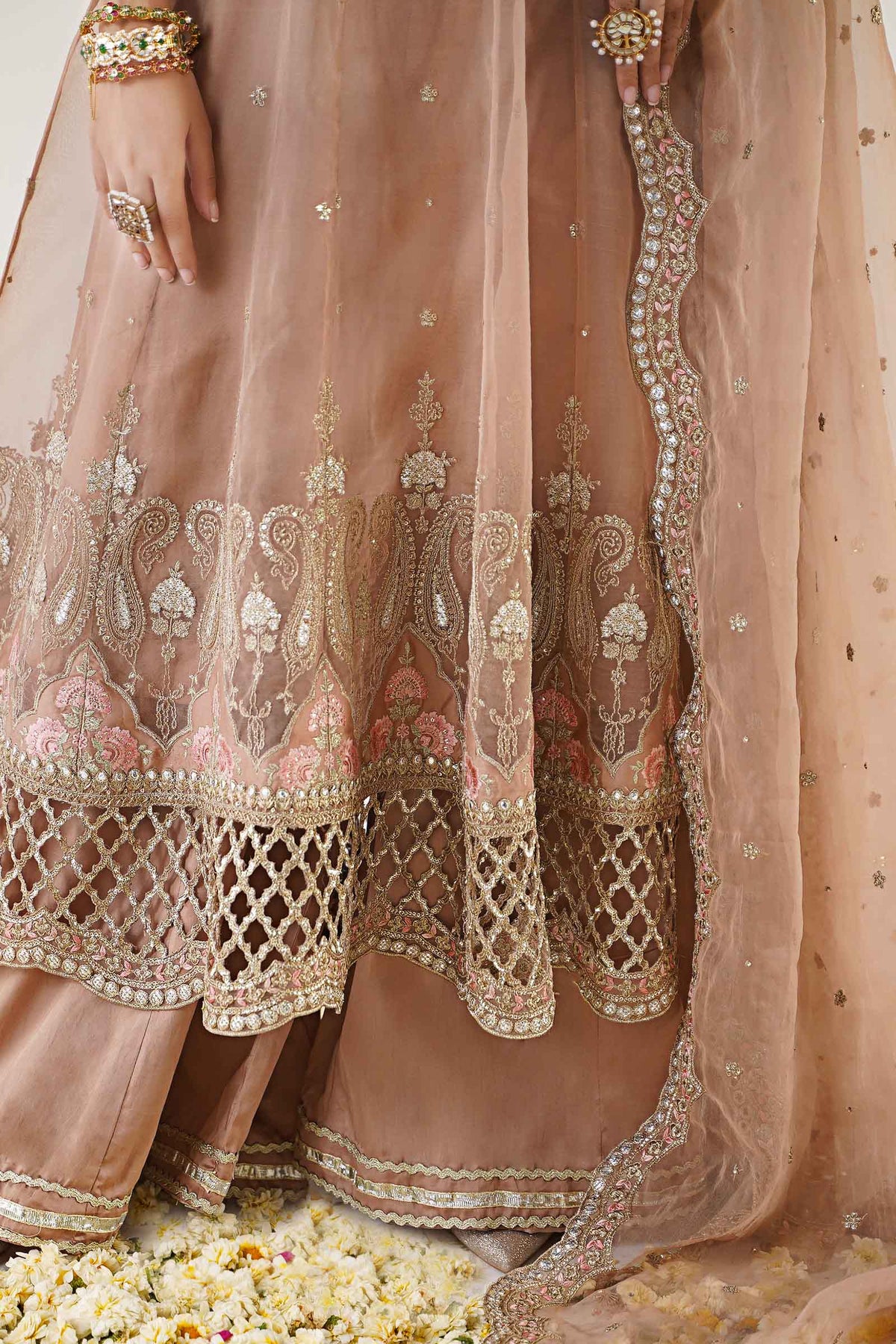 3 Piece Embroidered Organza Suit