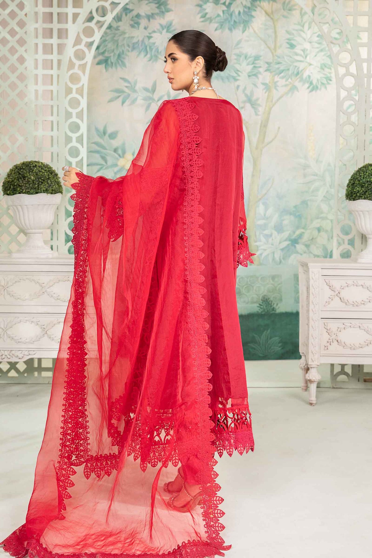 3 Piece Embroidered Organza Suit