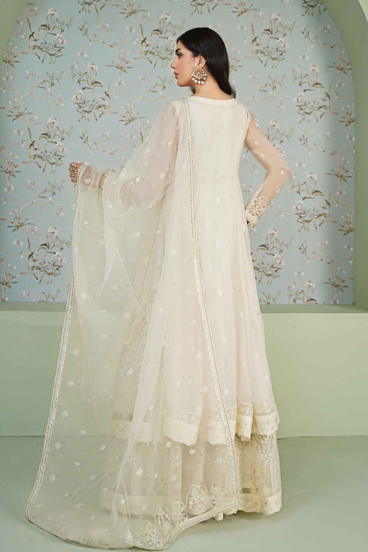 3 Piece Embroidered Bamber Chiffon Suit
