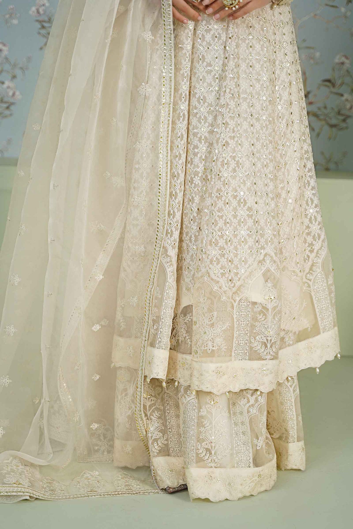 3 Piece Embroidered Bamber Chiffon Suit