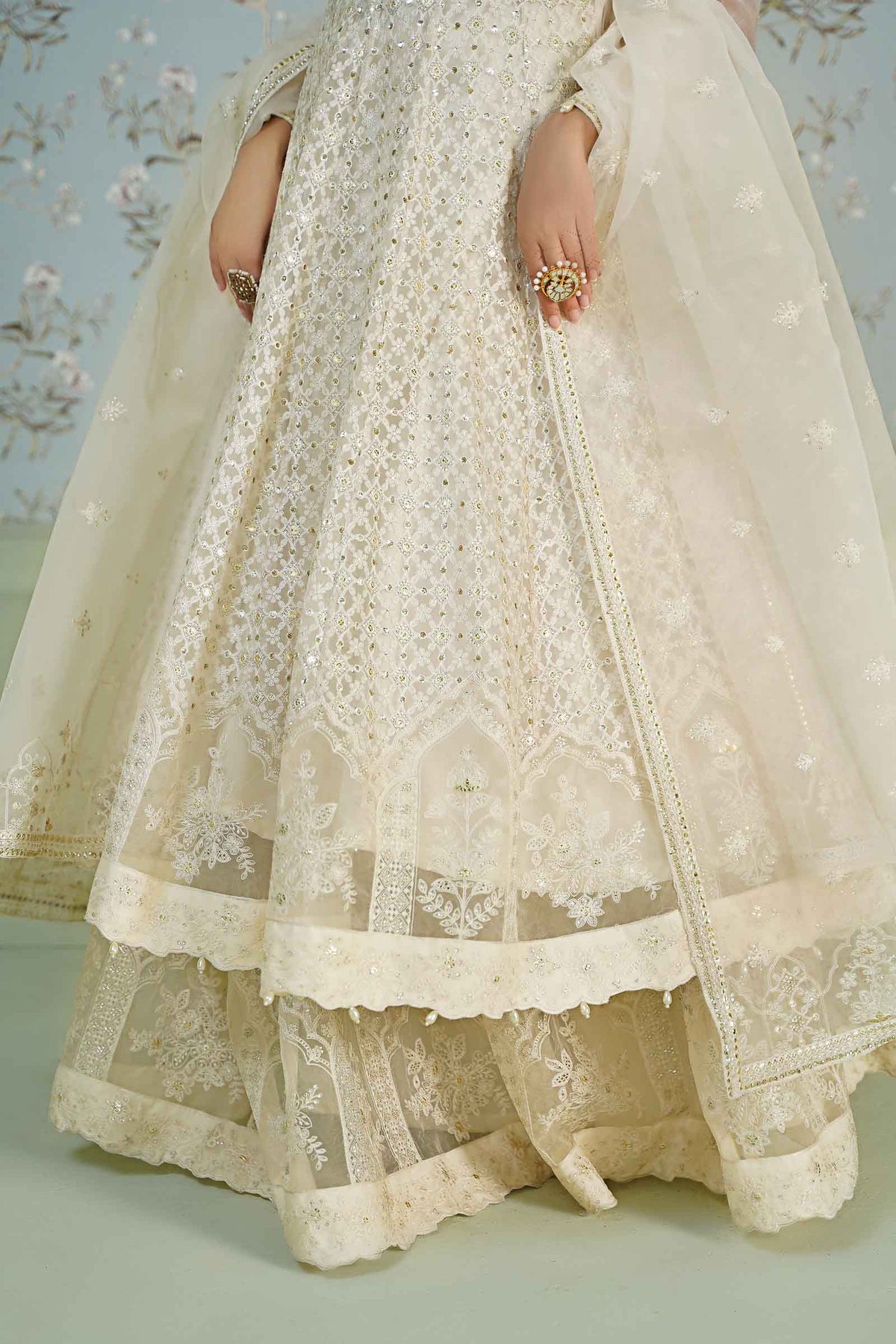 3 Piece Embroidered Bamber Chiffon Suit