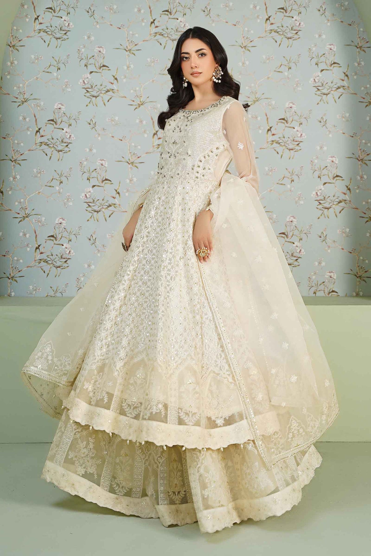 3 Piece Embroidered Bamber Chiffon Suit