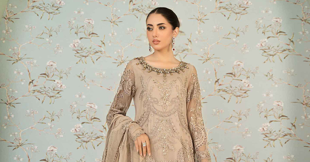 3 Piece Embroidered Chiffon Suit
