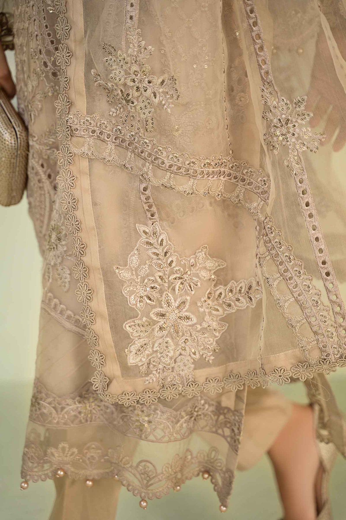 3 Piece Embroidered Chiffon Suit
