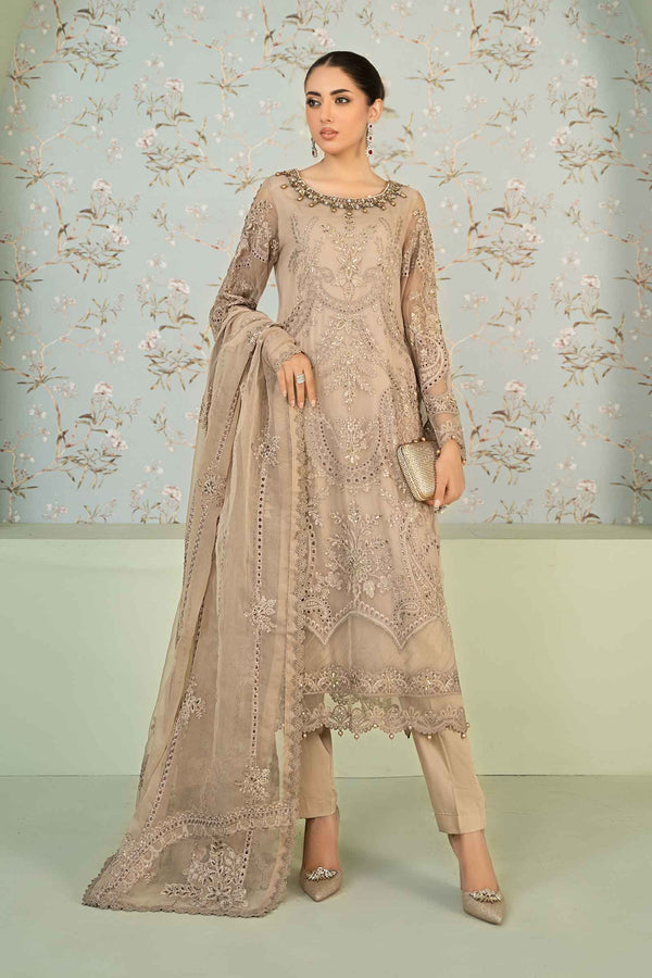 3 Piece Embroidered Chiffon Suit
