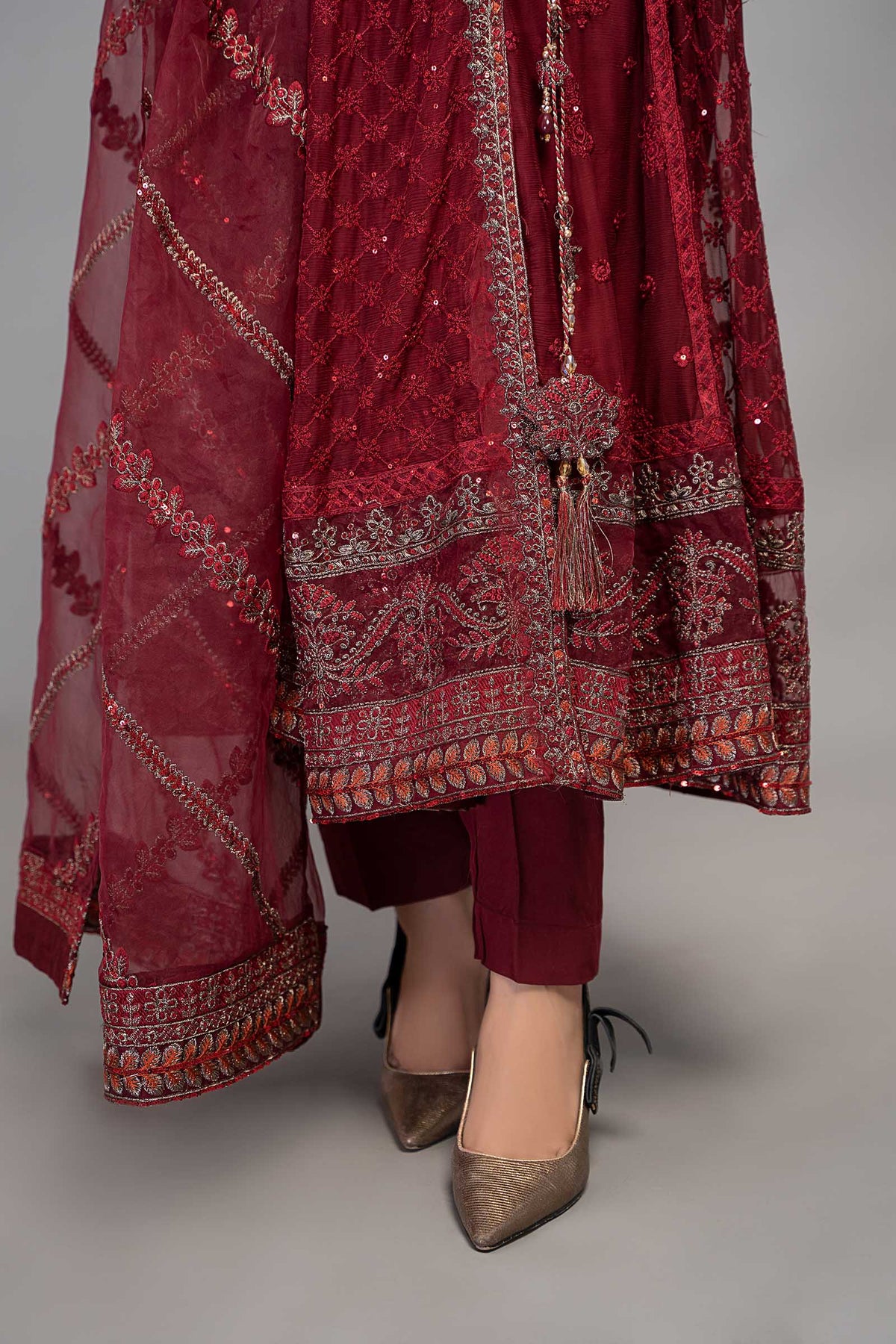 3 Piece Embroidered Chiffon Suit