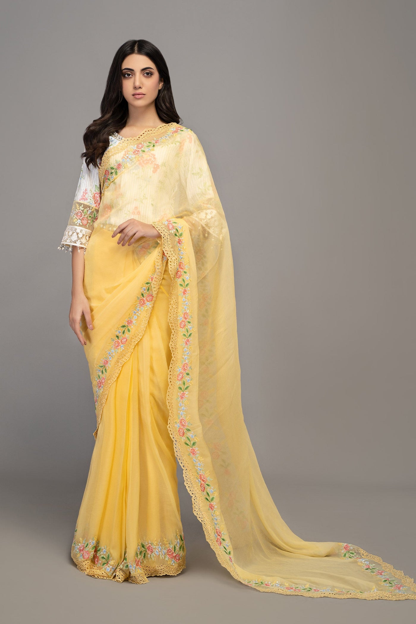 Saree Yellow Sf-Ef23-31