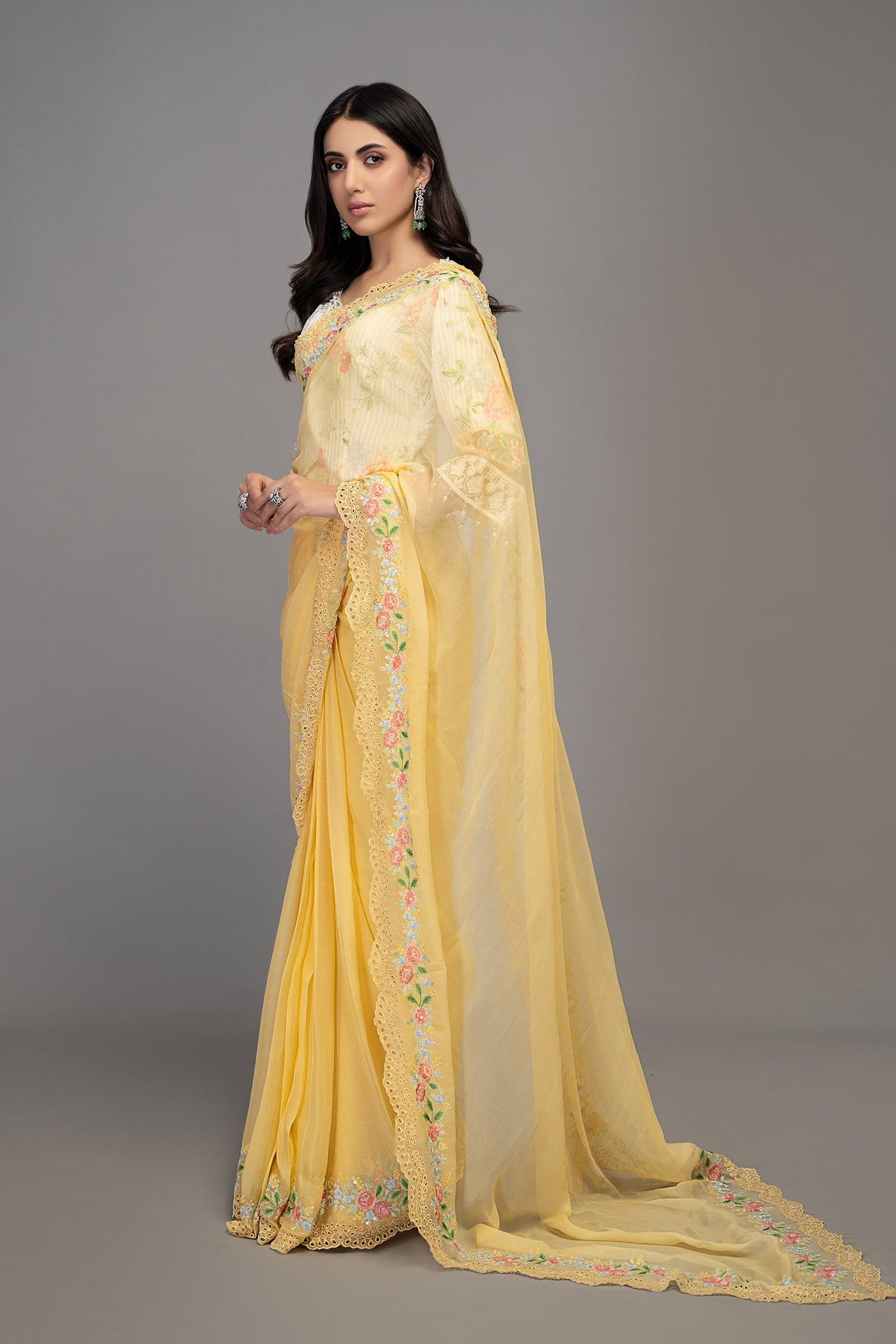 Saree Yellow Sf-Ef23-31