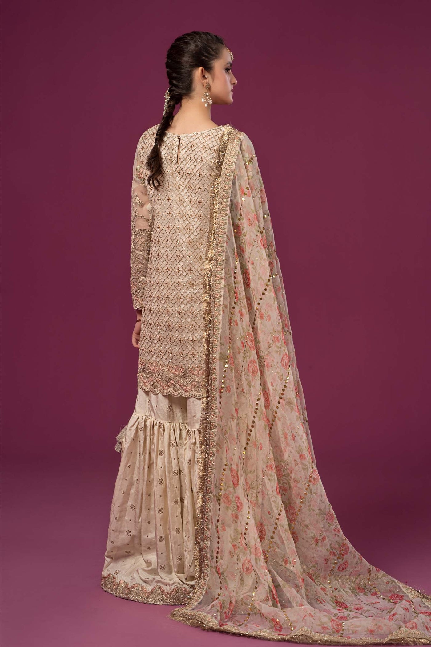 3 Piece Embroidered Organza Suit
