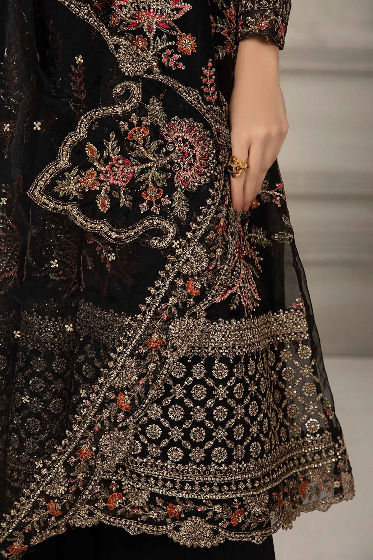 3 Piece Embroidered Organza Suit