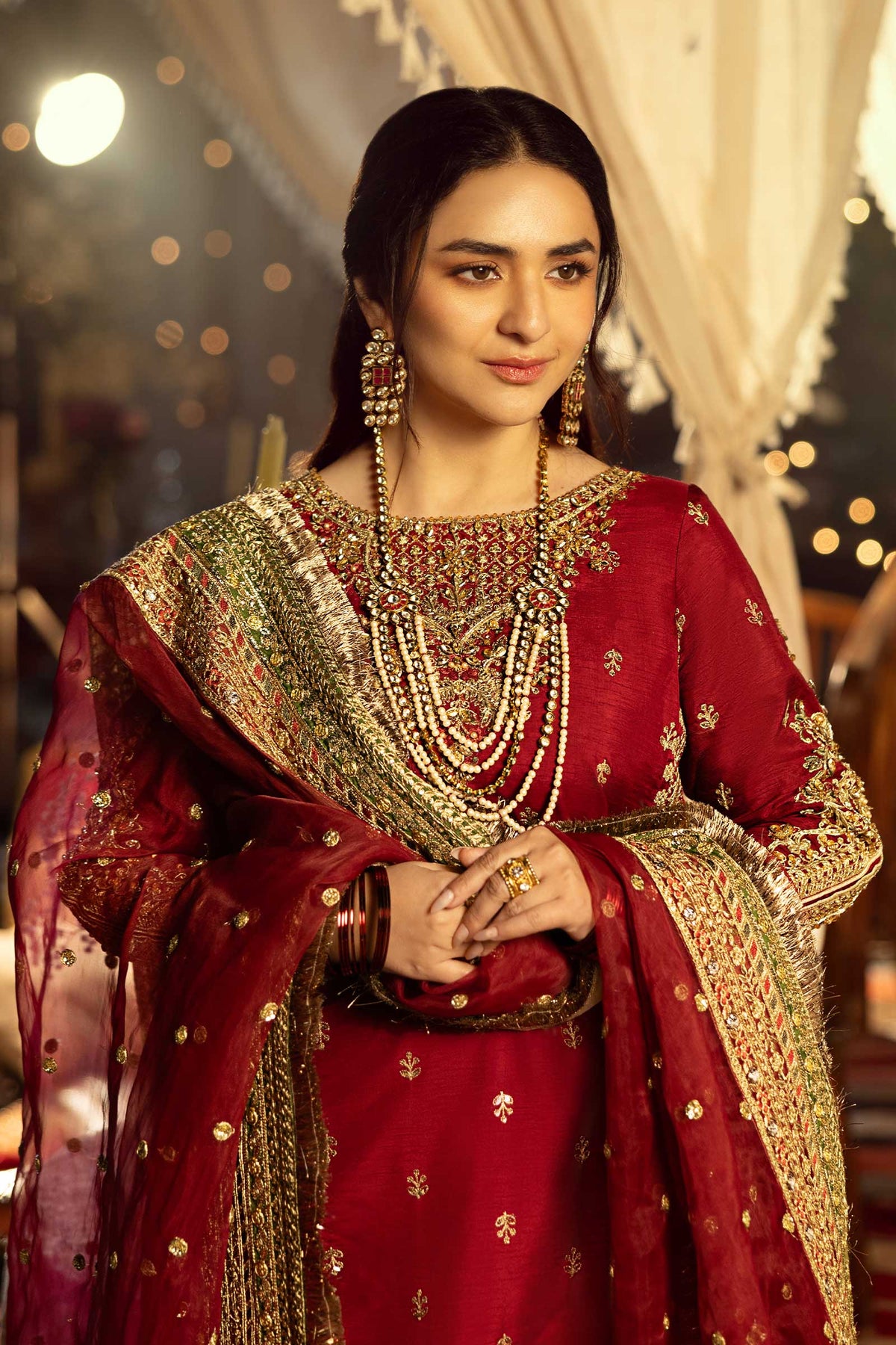 3 Piece Embroidered Raw Silk Suit