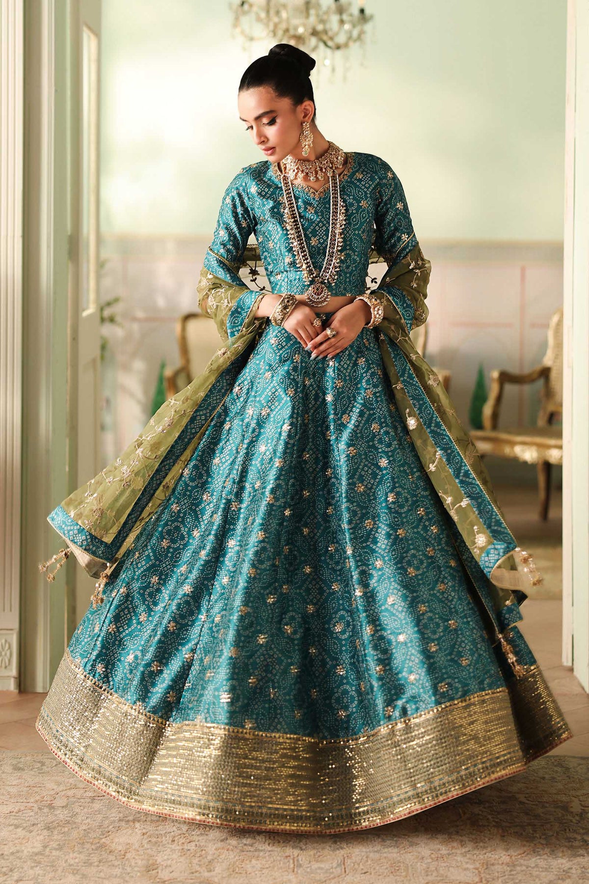 3 Piece Embroidered Raw Silk Suit